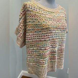 by Anthropologie - Size XS - multicolored woven short sleeve sweater top